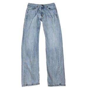 Levis 505 Jeans Mens 33x34 Blue Light Wash Western Rocker Casual Straight Leg